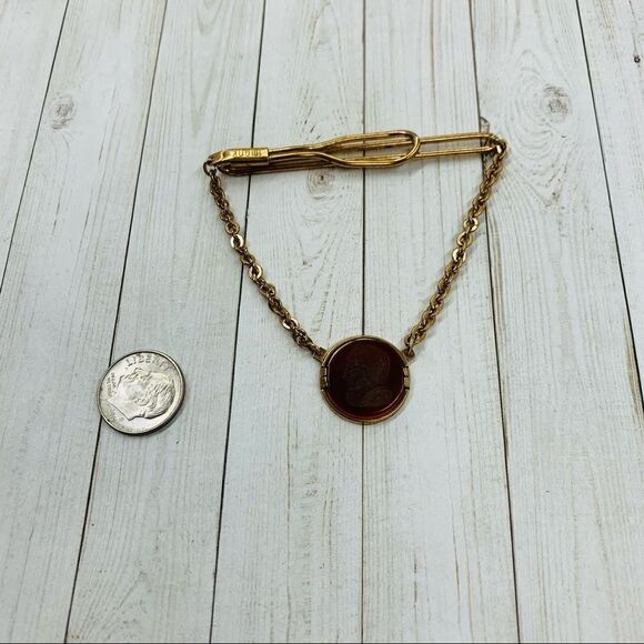 VTG Swank Etched Warrior Tie Bar - Picture 1 of 4